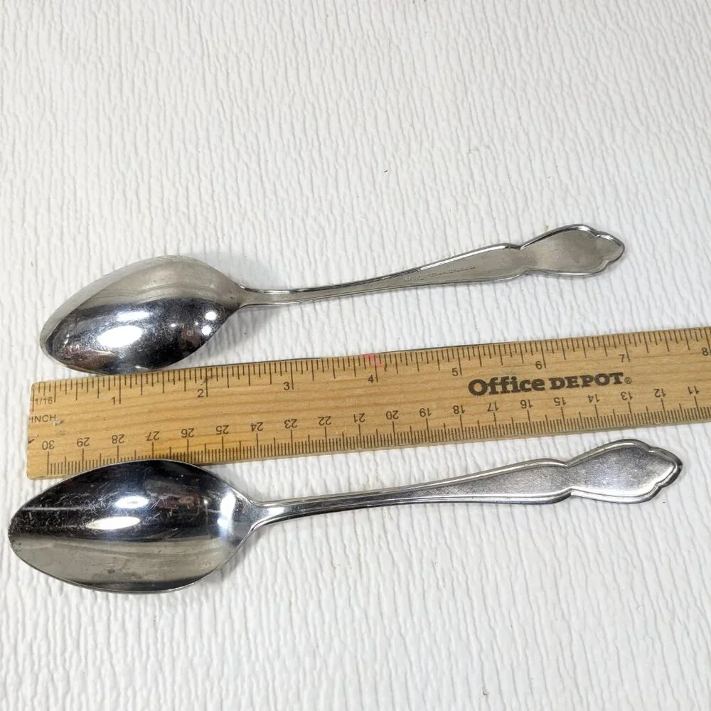 Vintage The Cellar LIVINGSTON place oval soup spoon SET 5 Stainless‎ steel
